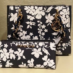 Michael Kors floral purse and matching wallet